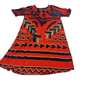 Toddler Girl Dashiki Tribal Print Dress Red Black Gold Size 2T Boho Kaftan